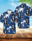 Custom Hawaiian Shirt (Palm Blue: 1-4 Pets)