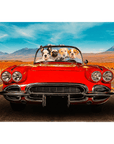 'The Classic Paw-Vette' Personalized 4 Pet Standing Canvas