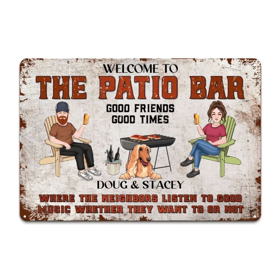 Welcome to Patio Grilling Backyard Sign