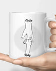 Hand in Hand Personalized Parent Mug (Pets/Kids)