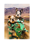 'Kawadawgi Riders' Personalized 2 Pet Standing Canvas