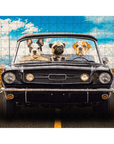 'The Classic Woofstang' Personalized 3 Pet Puzzle