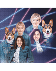 '1980s Lazer Portrait 1 Pet/Humans(Females)' Personalized Puzzle