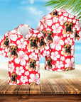 Custom Hawaiian Shirt (Bloom Red: 1-4 Pets)