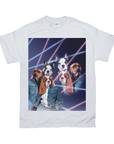 '1980s Lazer Portrait (2 Females/1 Male)' Personalized 3 Pet T-Shirt