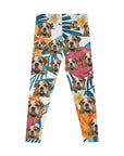 Custom Leggings (Floral White: 1-4 Pets)
