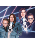'1980s Lazer Portrait 1 Pet/Humans' Personalized Poster