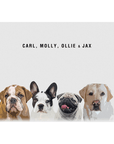 Personalized Modern 4 Pet Standing Canvas