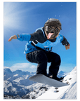 'The Snowboarder' Personalized Dog Poster