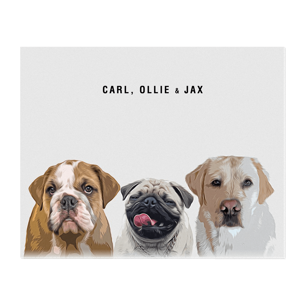 Personalized Modern 3 Pet Standing Canvas