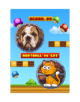 Retro Video Game Personalized Pet Standing Canvas