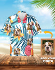 Custom Hawaiian Shirt (Floral White: 1-4 Pets)