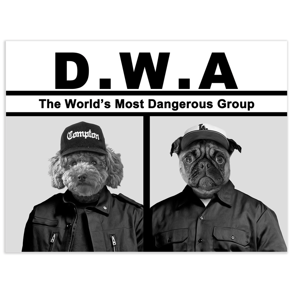 &#39;D.W.A. (Doggo&#39;s With Attitude)&#39; Personalized 2 Pet Poster