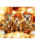 'The Firefighters' Personalized 3 Pet Standing Canvas