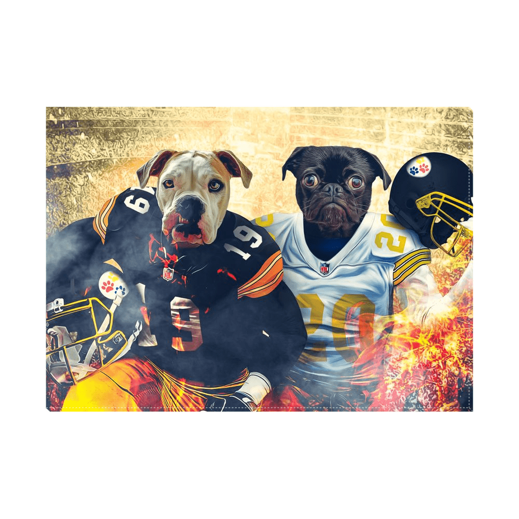 &#39;Pittsburgh Doggos&#39; Personalized 2 Pet Standing Canvas
