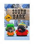 'South Bark' Personalized 2 Pet Standing Canvas