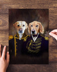 Personalized "Admiral and Captain" puzzle featuring two dogs in renaissance-style military uniforms.