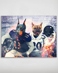 Personalized 'Baltimore Doggos' poster featuring a Doberman and French Bulldog in football uniforms.