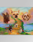 'The Rainbow Bridge 3 Pet' Personalized 3 Pet Blanket