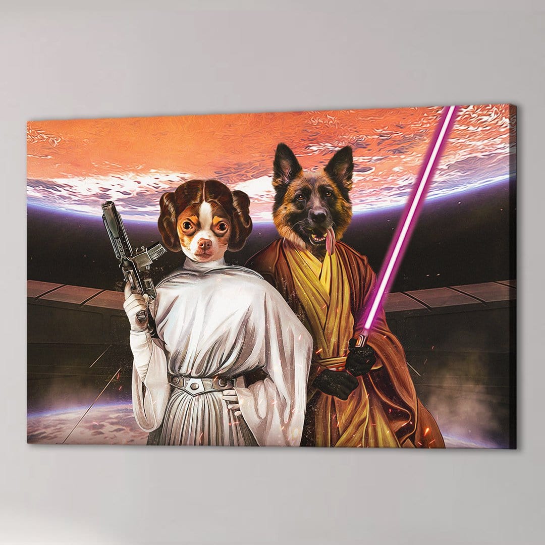 Custom Star Wars Pet Portrait Jedi Princess Leia Yoda 