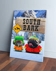 'South Bark' Personalized 2 Pet Canvas