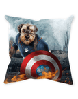 'Captain Doggmerica' Personalized Pet Throw Pillow