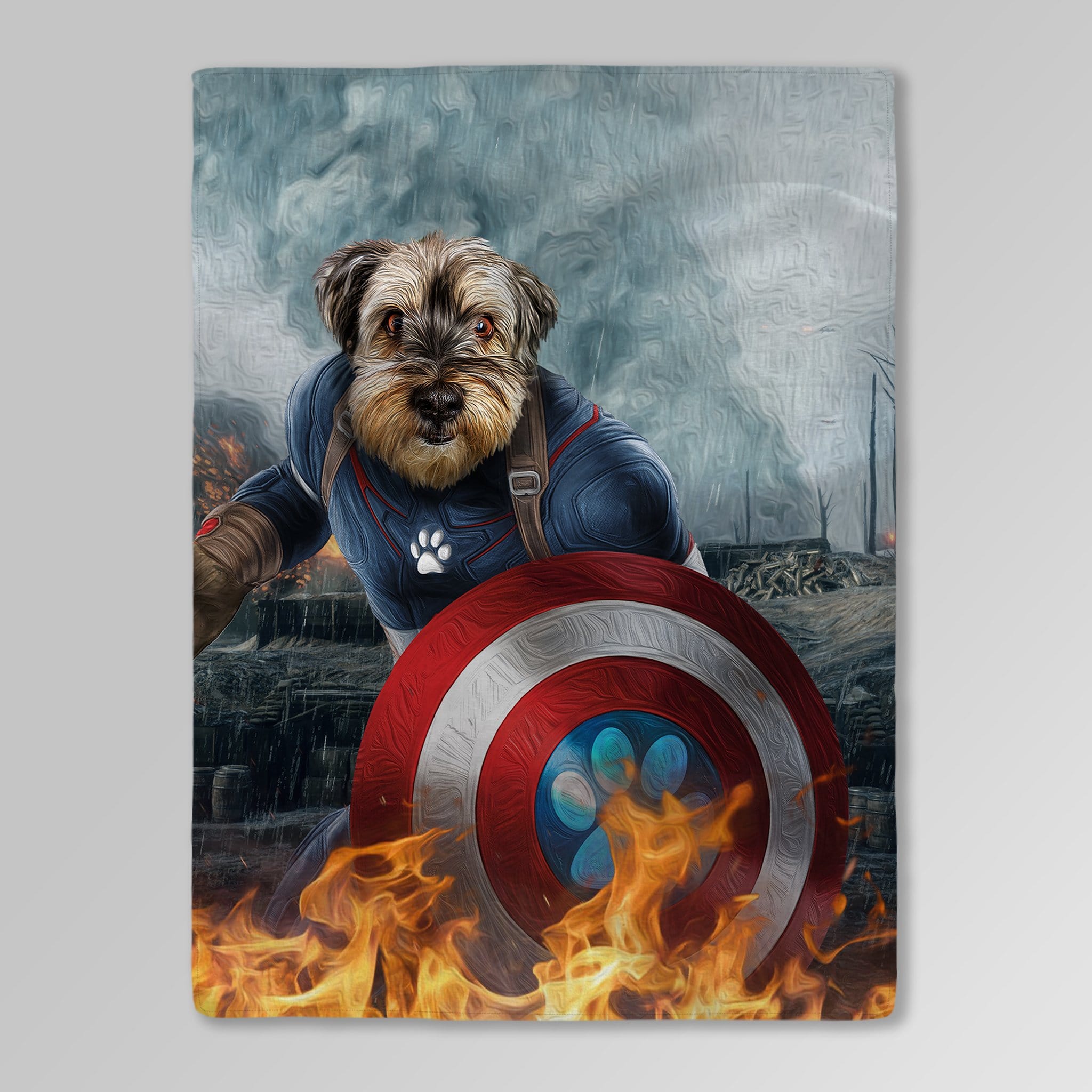 &#39;Captain Doggmerica&#39; Personalized Pet Blanket