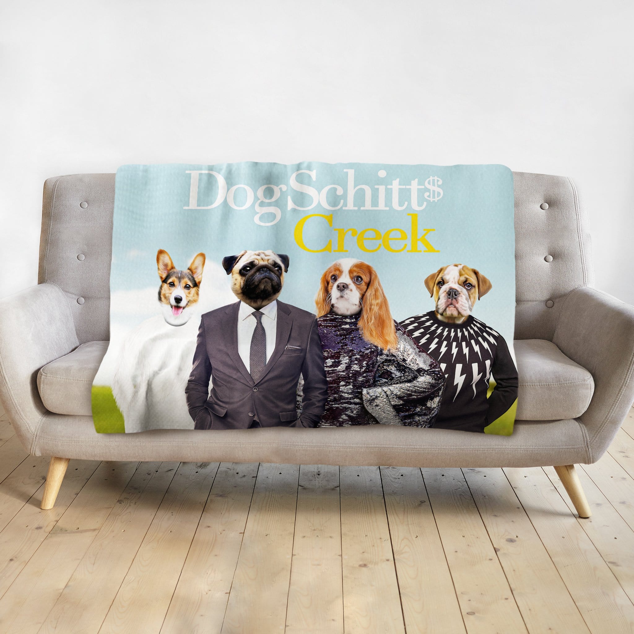 &#39;DogSchitt&#39;s Creek&#39; Personalized 4 Pet Blanket
