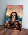 Personalized Dogga Lisa pet canvas featuring a cocker spaniel in a classic Renaissance portrait.