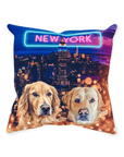'Doggos of New York' Personalized 2 Pet Throw Pillow