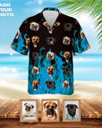 Custom Hawaiian Shirt (Flaming Blue: 1-7 Pets)