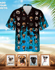 Custom Hawaiian Shirt (Flaming Blue: 1-7 Pets)