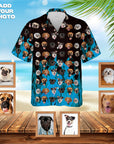 Custom Hawaiian Shirt (Flaming Blue: 1-7 Pets)