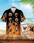 Custom Hawaiian Shirt (Flaming Orange: 1-7 Pets)
