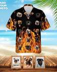 Custom Hawaiian Shirt (Flaming Orange: 1-7 Pets)