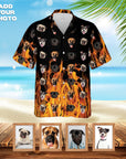 Custom Hawaiian Shirt (Flaming Orange: 1-7 Pets)