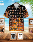 Custom Hawaiian Shirt (Flaming Orange: 1-7 Pets)