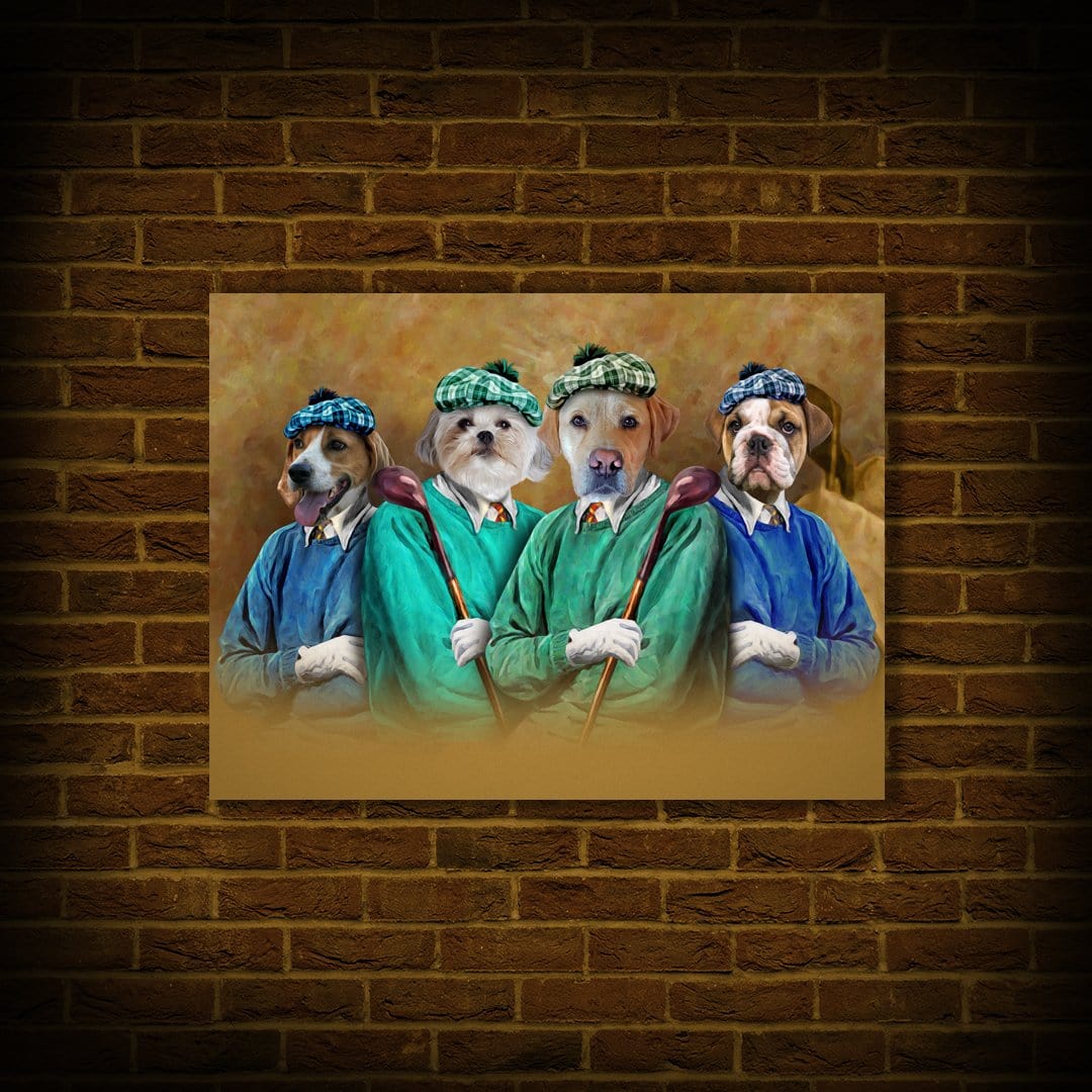 &#39;The Golfers&#39; Personalized 4 Pet Poster