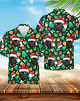 Custom Hawaiian Shirt (Green Christmas: 1-4 Pets)
