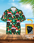 Custom Hawaiian Shirt (Green Christmas: 1-4 Pets)