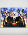 Personalized "Harry Doggers 3" pet poster featuring three dogs in wizard robes against a magical background.