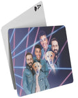 '1980s Lazer Portrait 1 Pet/Humans(Males)' Personalized 3 Pet Playing Cards