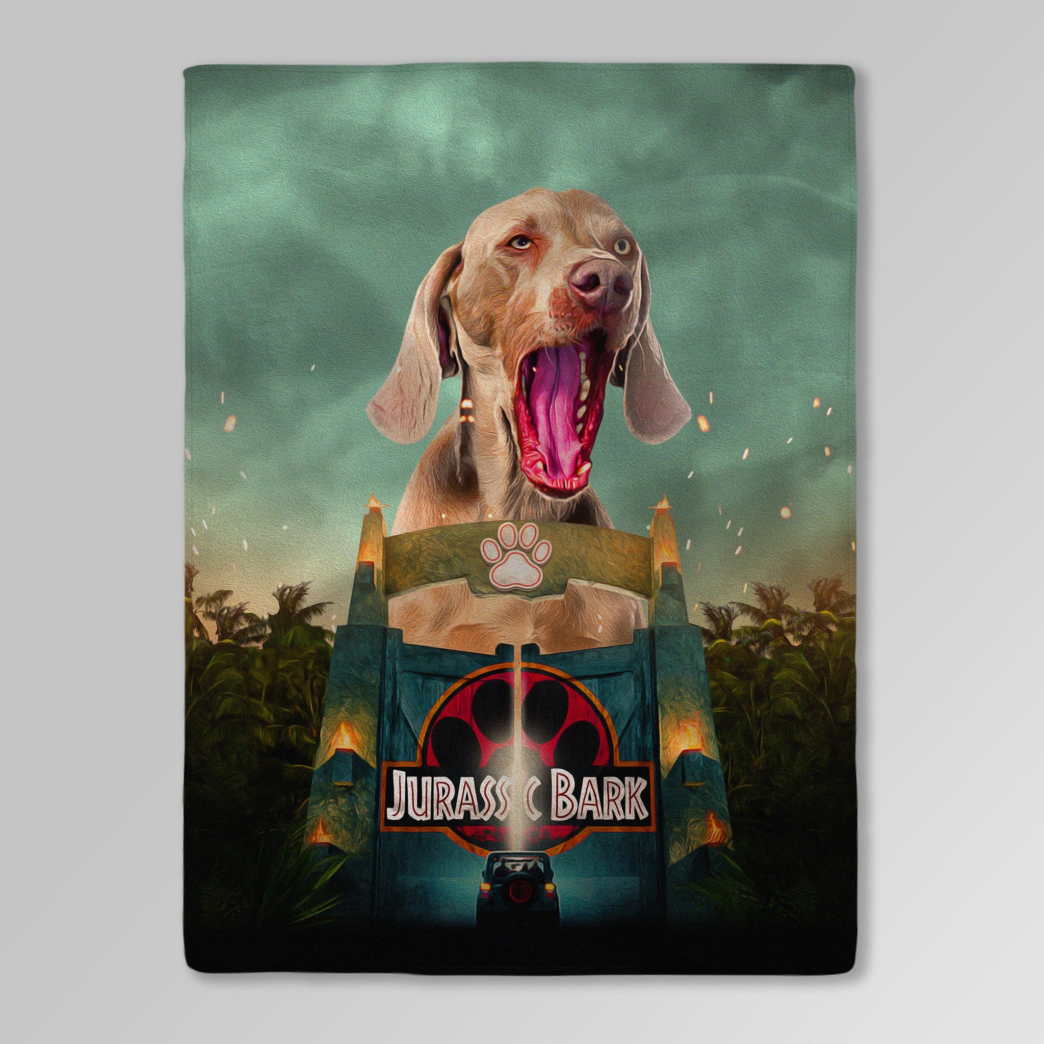 &#39;Jurassic Bark&#39; Personalized Pet Blanket