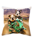'Kawadawgi Riders' Personalized 2 Pet Throw Pillow