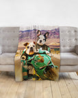 'Kawadawgi Riders' Personalized 2 Pet Blanket