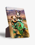 'Kawadawgi Riders' Personalized 2 Pet Standing Canvas