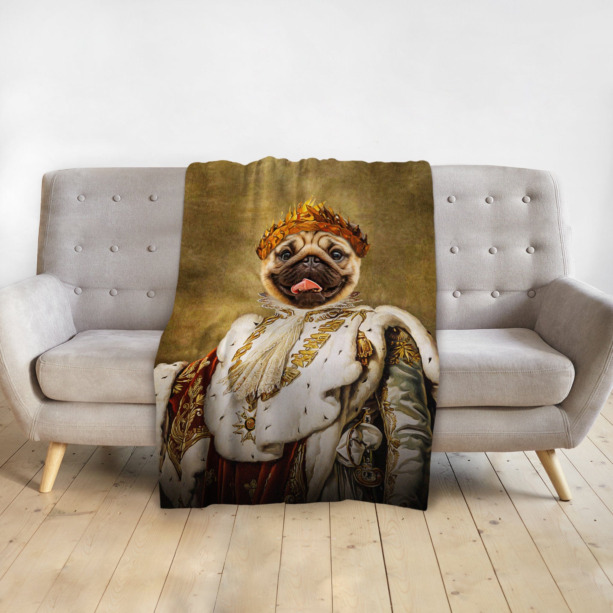 &#39;The King Blep&#39; Personalized Pet Blanket