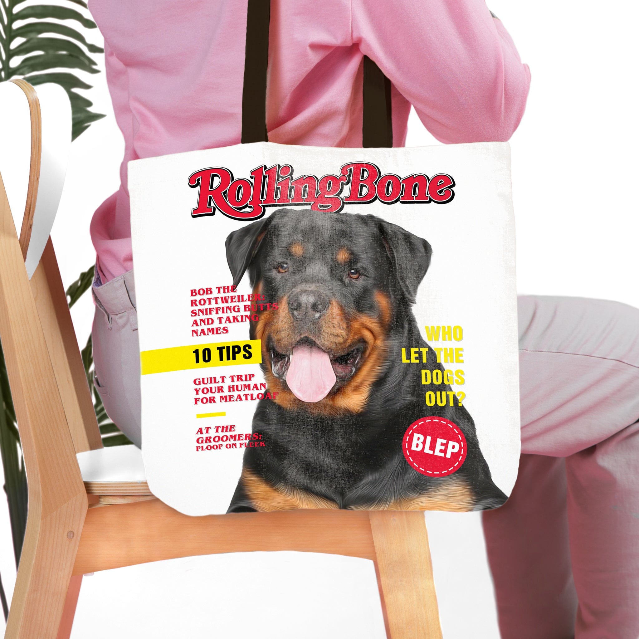 &#39;Rolling Bone&#39; Personalized Tote Bag
