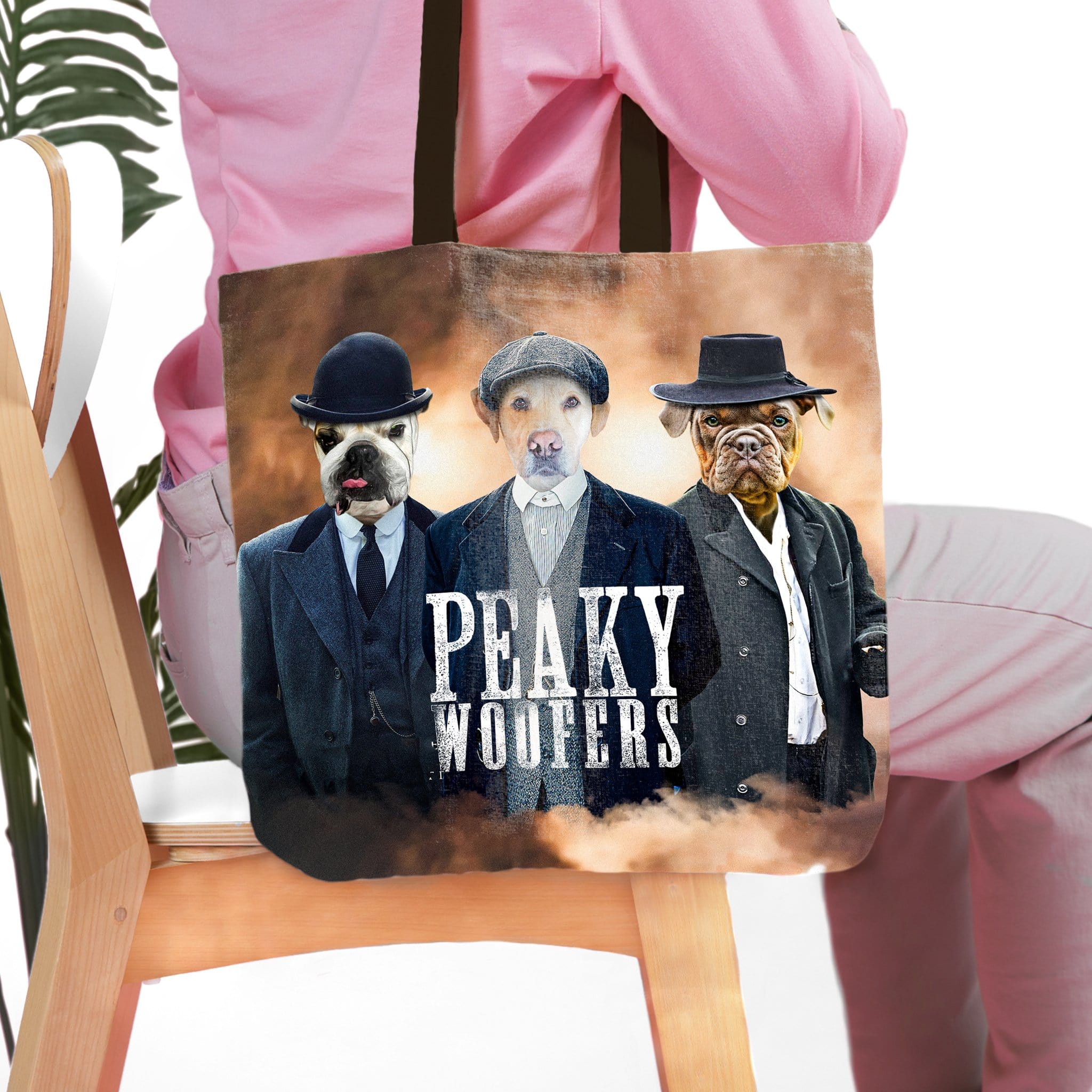 &#39;Peaky Woofers&#39; Personalized 3 Pet Tote Bag