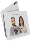 Personalized Modern 2 Pet & Humans Playing Cards